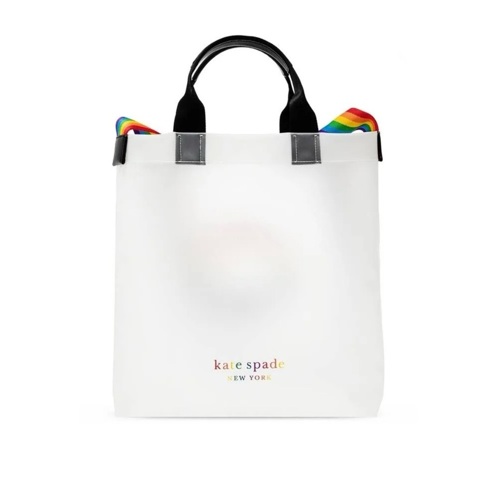 Kate Spade NWT Rainbow Clear Plastic Tote - Picture 2 of 4
